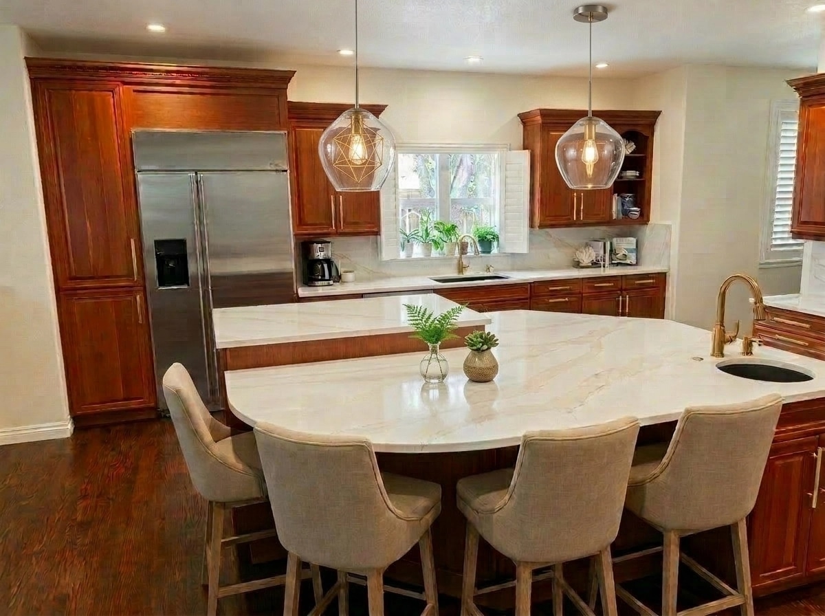 Design d'interni in stile Coastal / Hamptons — Cucina di GenRoom AI