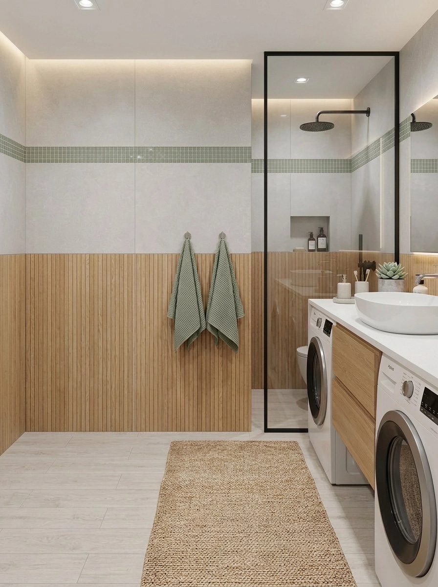 Bathroom interior in Scandinavian style — photo by GenRoom AI