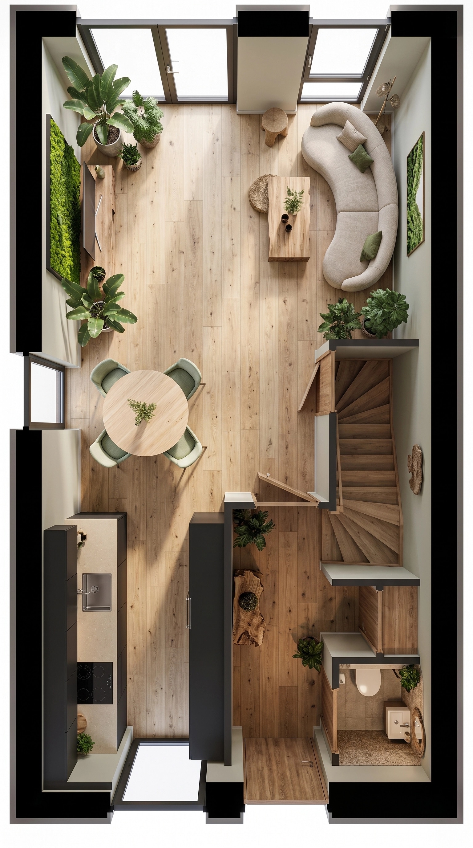Interior design in Biophilic style — Living Room by GenRoom AI