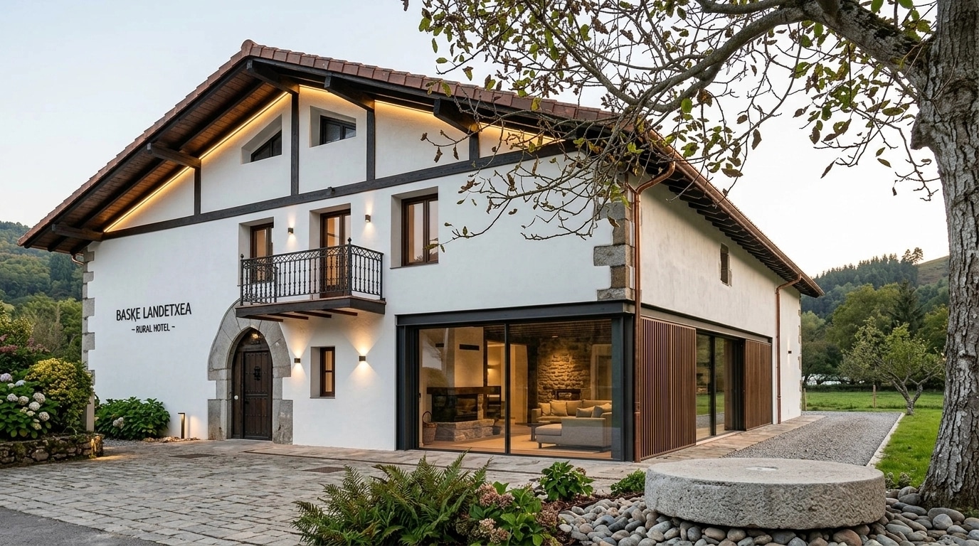 Facade design in Barnhouse Facade style — photo by GenRoom AI