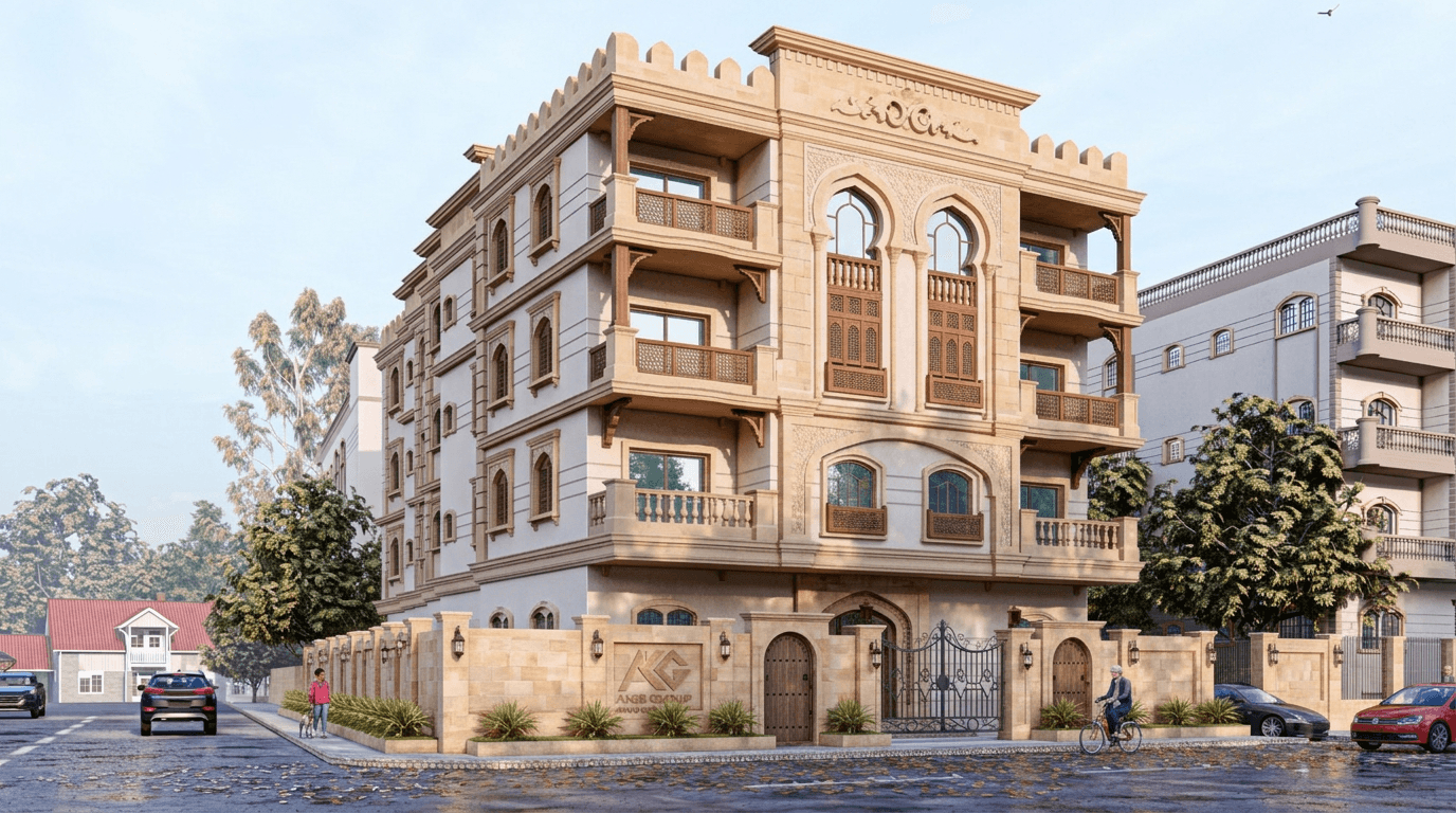 Arabian Facade Facade design — facade photo by GenRoom AI