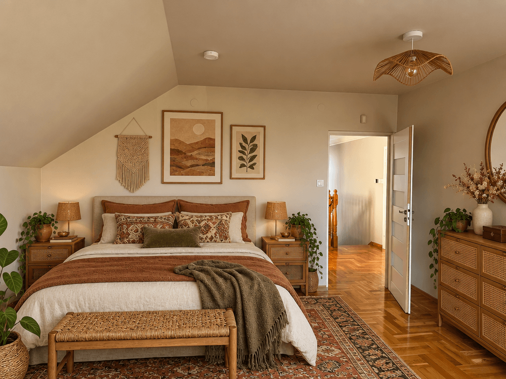 Bohemian Bedroom design — interior photo by GenRoom AI
