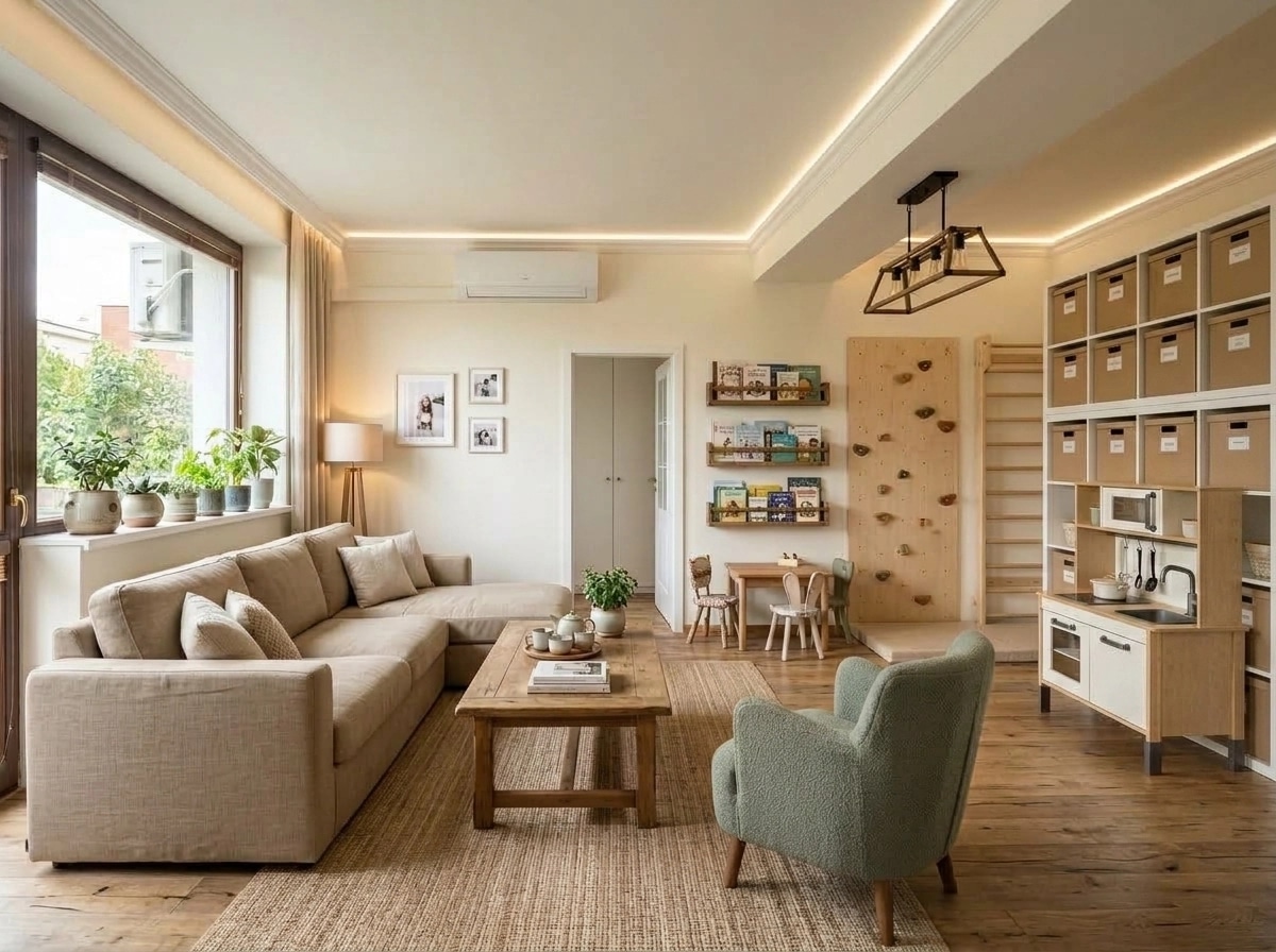 Modern Farmhouse Living Room design — interior photo by GenRoom AI