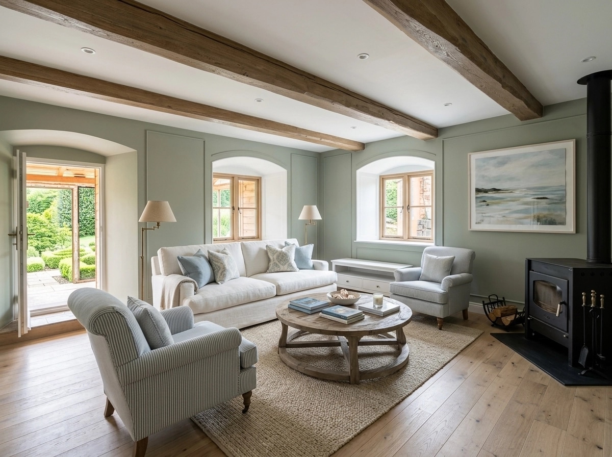 Interior design in Coastal / Hamptons style — Living Room by GenRoom AI