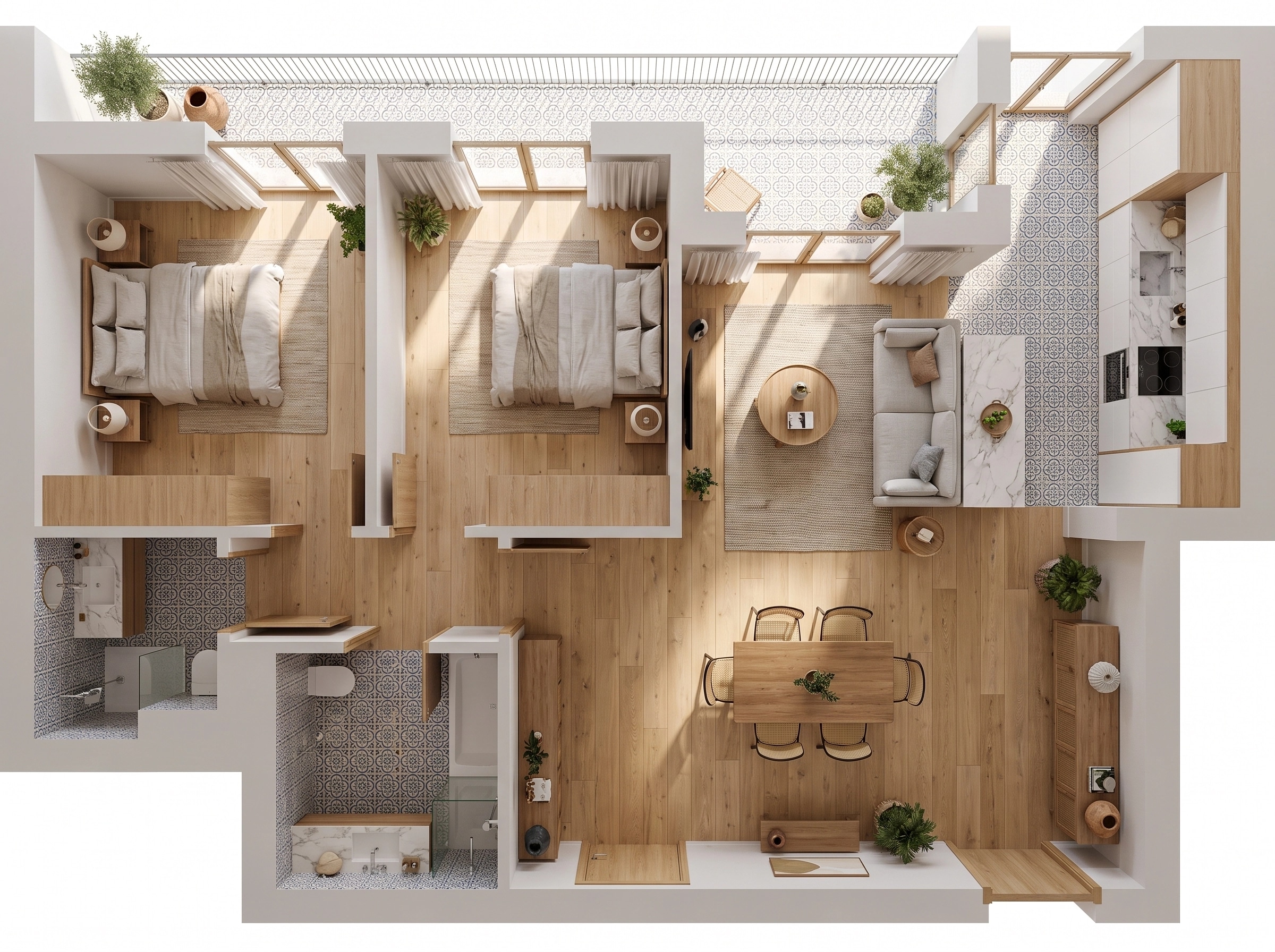 Thiết kế nội thất theo phong cách Portuguese Modern — Phòng khách bởi GenRoom AI