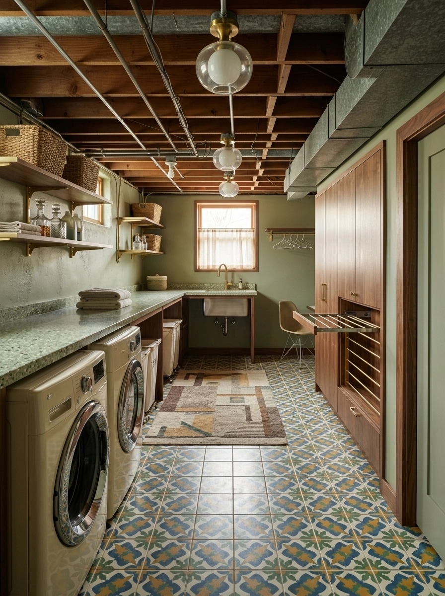 التصميم الداخلي بنمط Mid-Century Modern — laundry من GenRoom AI