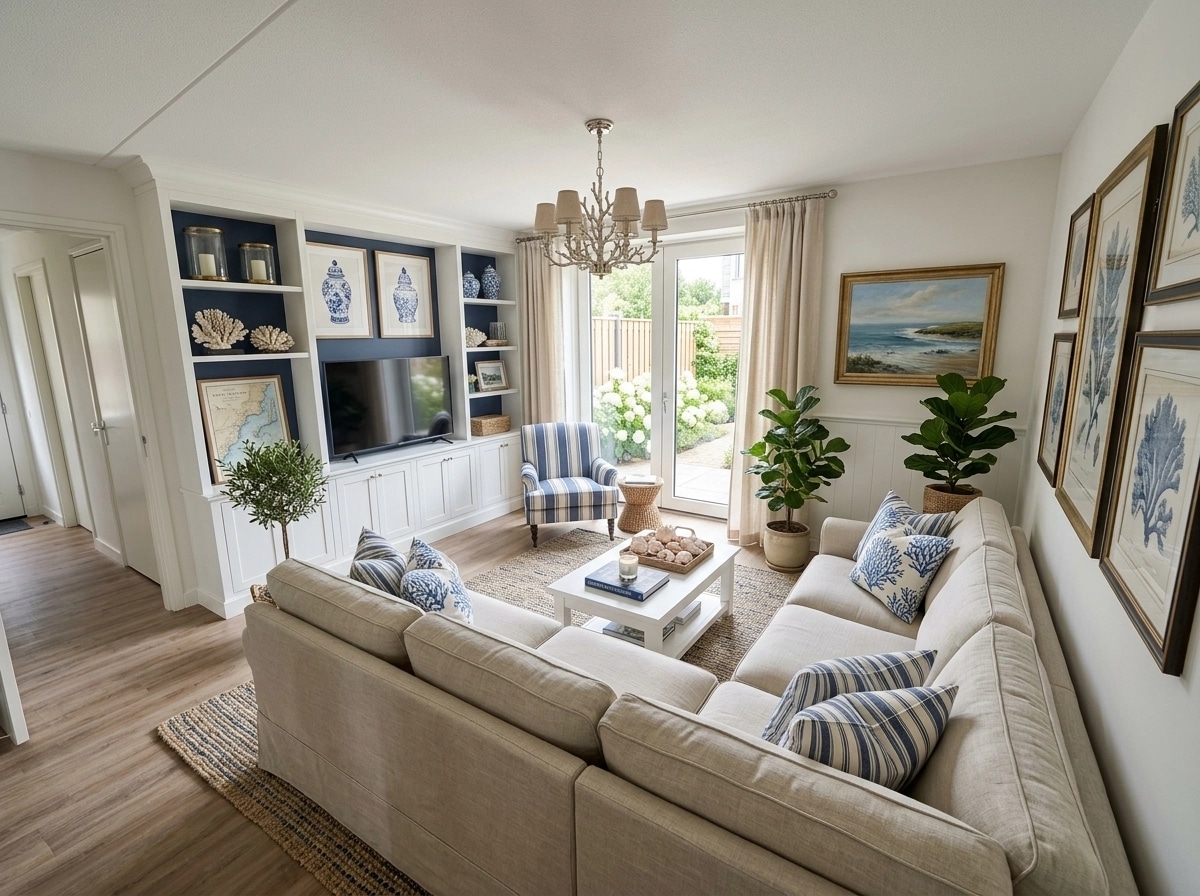 Interior design in Coastal / Hamptons style — Living Room by GenRoom AI