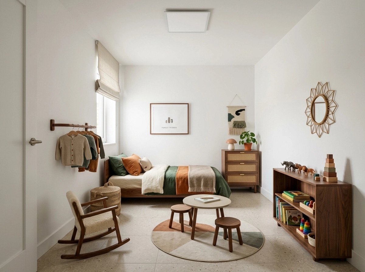Mid-Century Modern Quarto design — interior photo by GenRoom AI