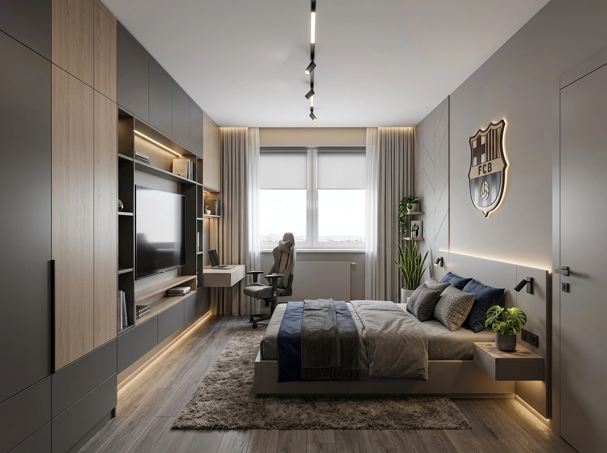 Contemporary Bedroom design — interior photo by GenRoom AI