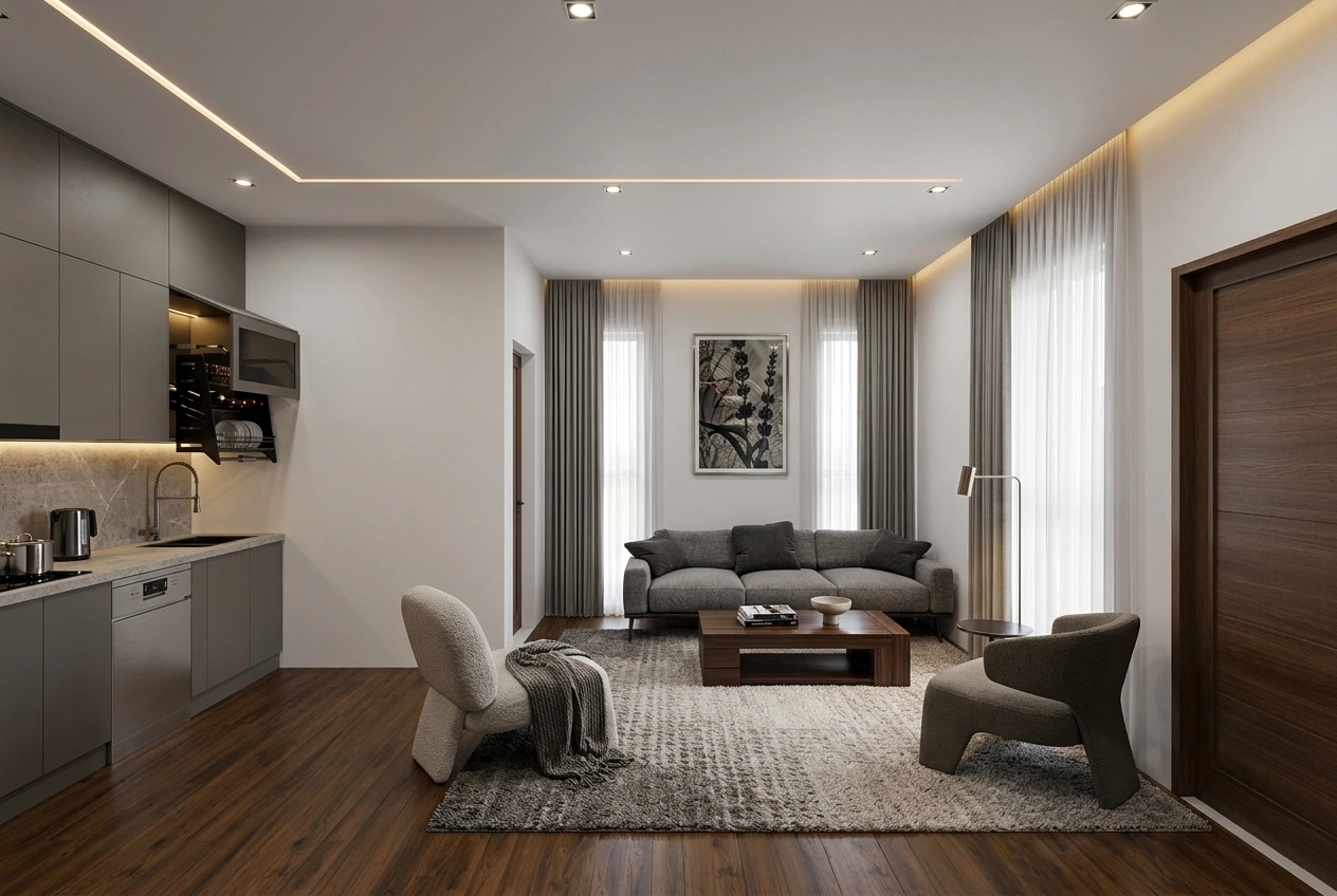 Interior design in Contemporary style — Living Room by GenRoom AI