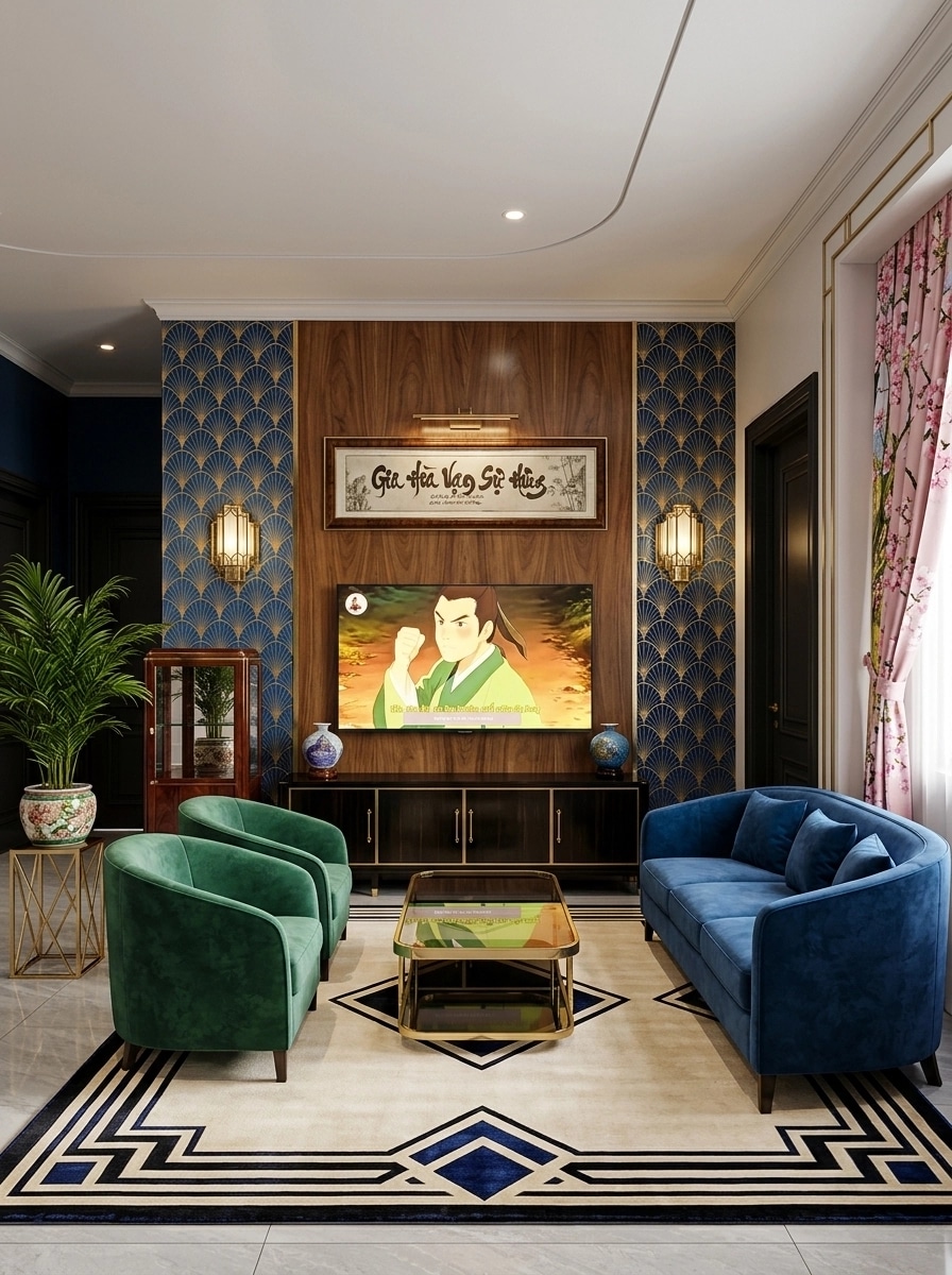 Art Deco Living Room design — interior photo by GenRoom AI