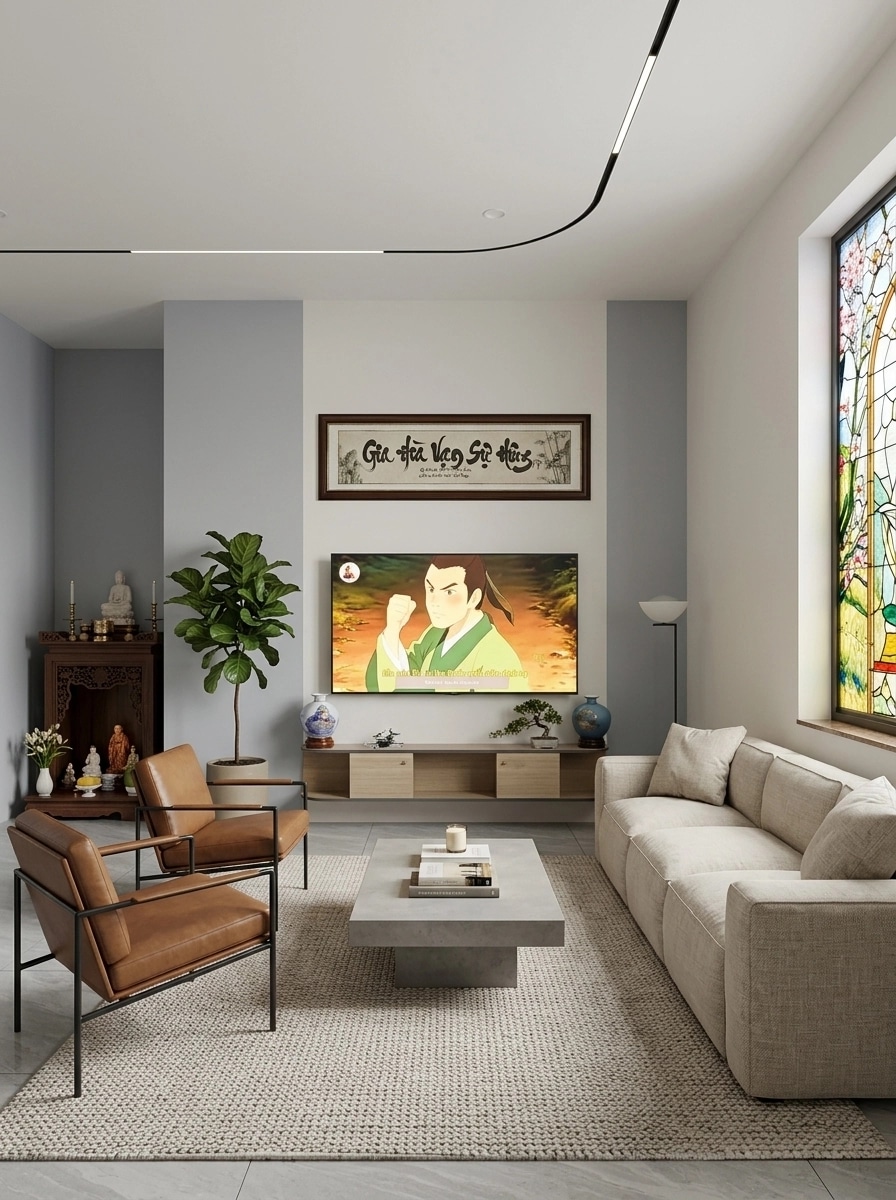 Minimalism Living Room design — interior photo by GenRoom AI