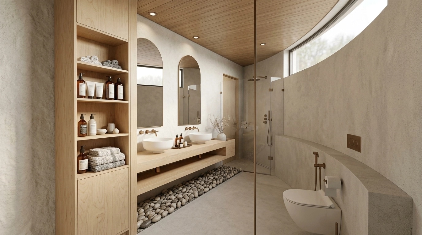Bathroom interior in Scandinavian style — photo by GenRoom AI