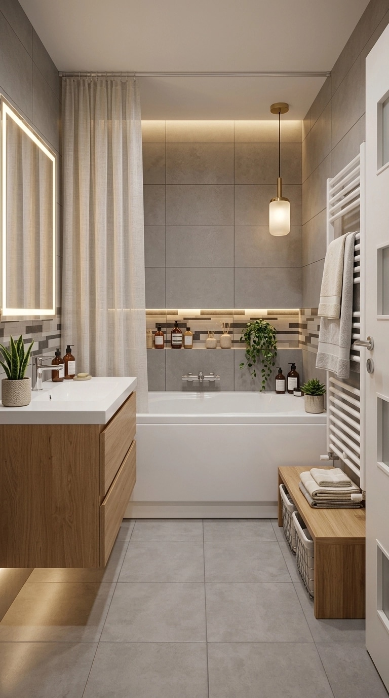 Bathroom interior in Scandinavian style — photo by GenRoom AI