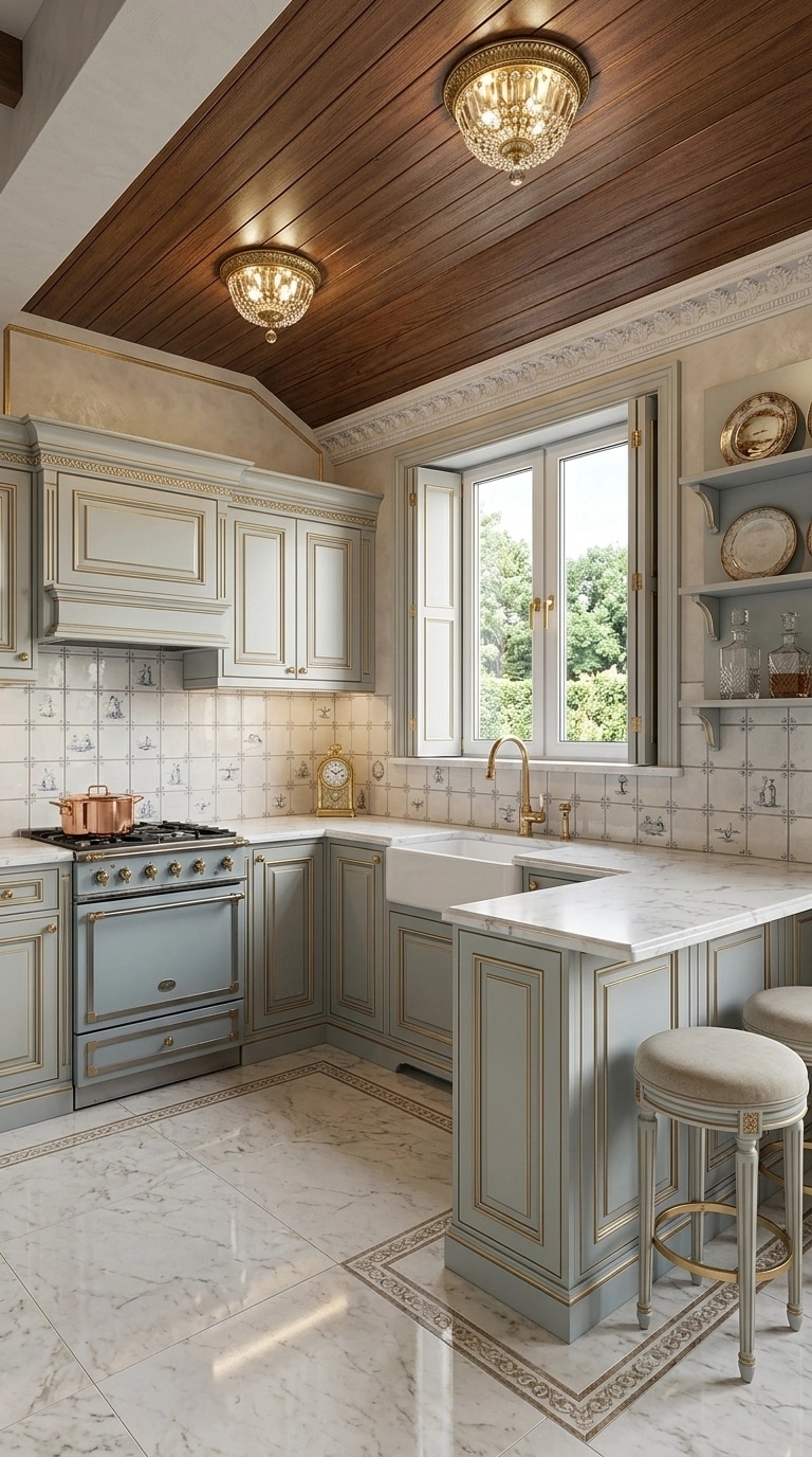 Kitchen interior in Neoclassic style — photo by GenRoom AI
