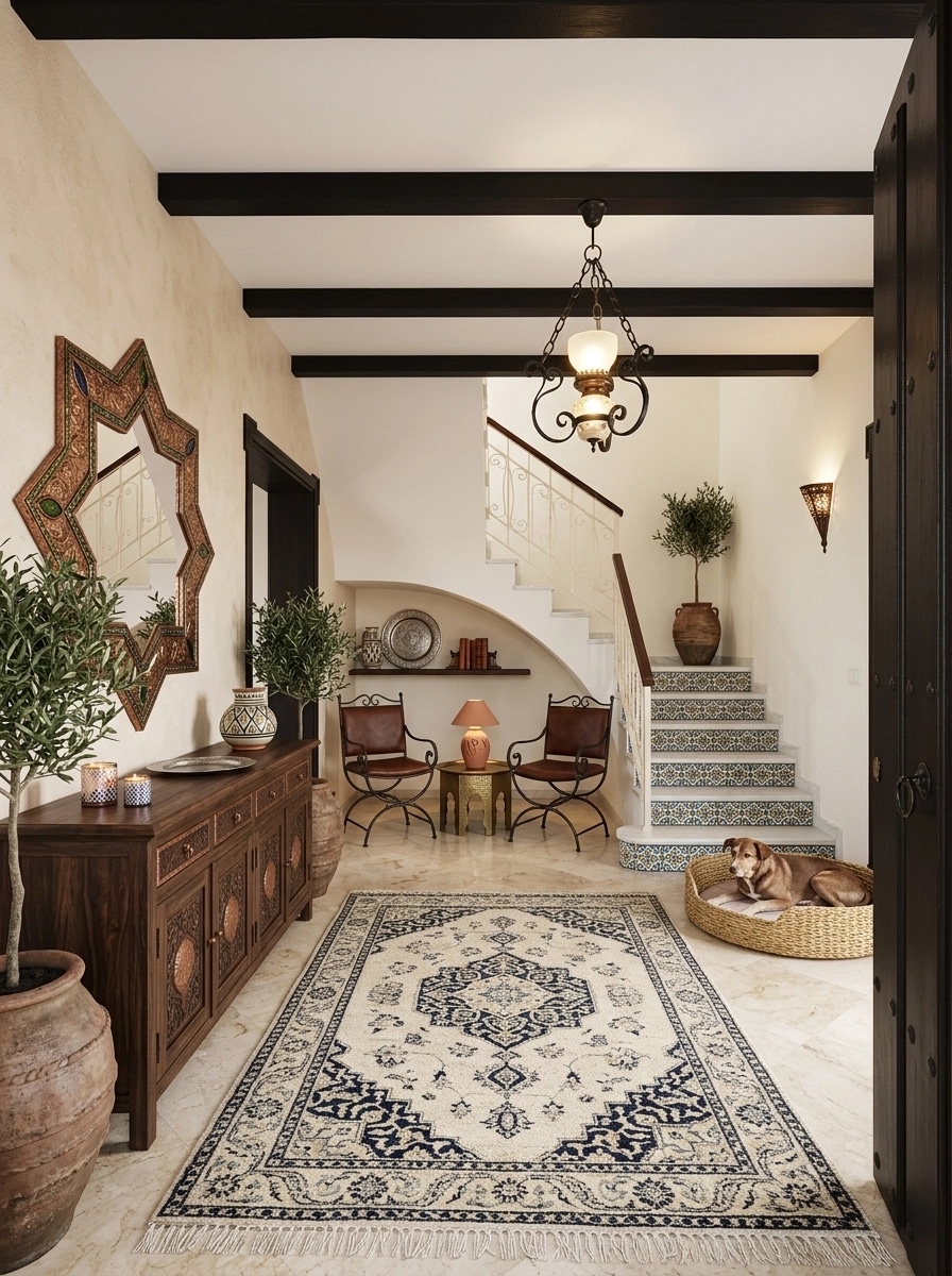 Interior design in Andalusian style — lobby by GenRoom AI