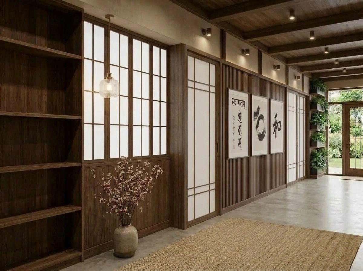 Japandi Hallway design — interior photo by GenRoom AI