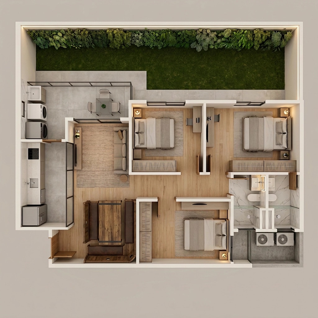 Interior design in Contemporary style — Living Room by GenRoom AI