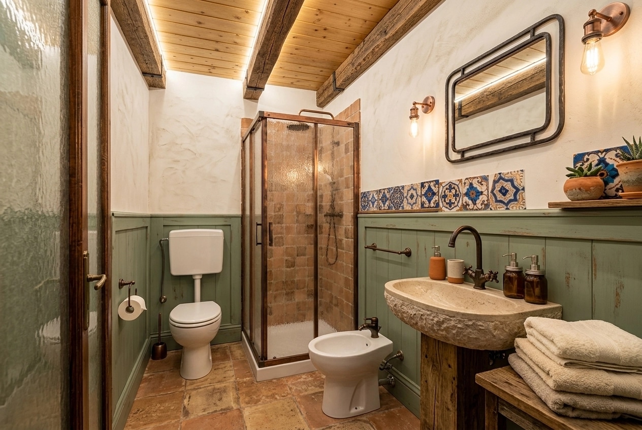 Rustic Bathroom design — interior photo by GenRoom AI