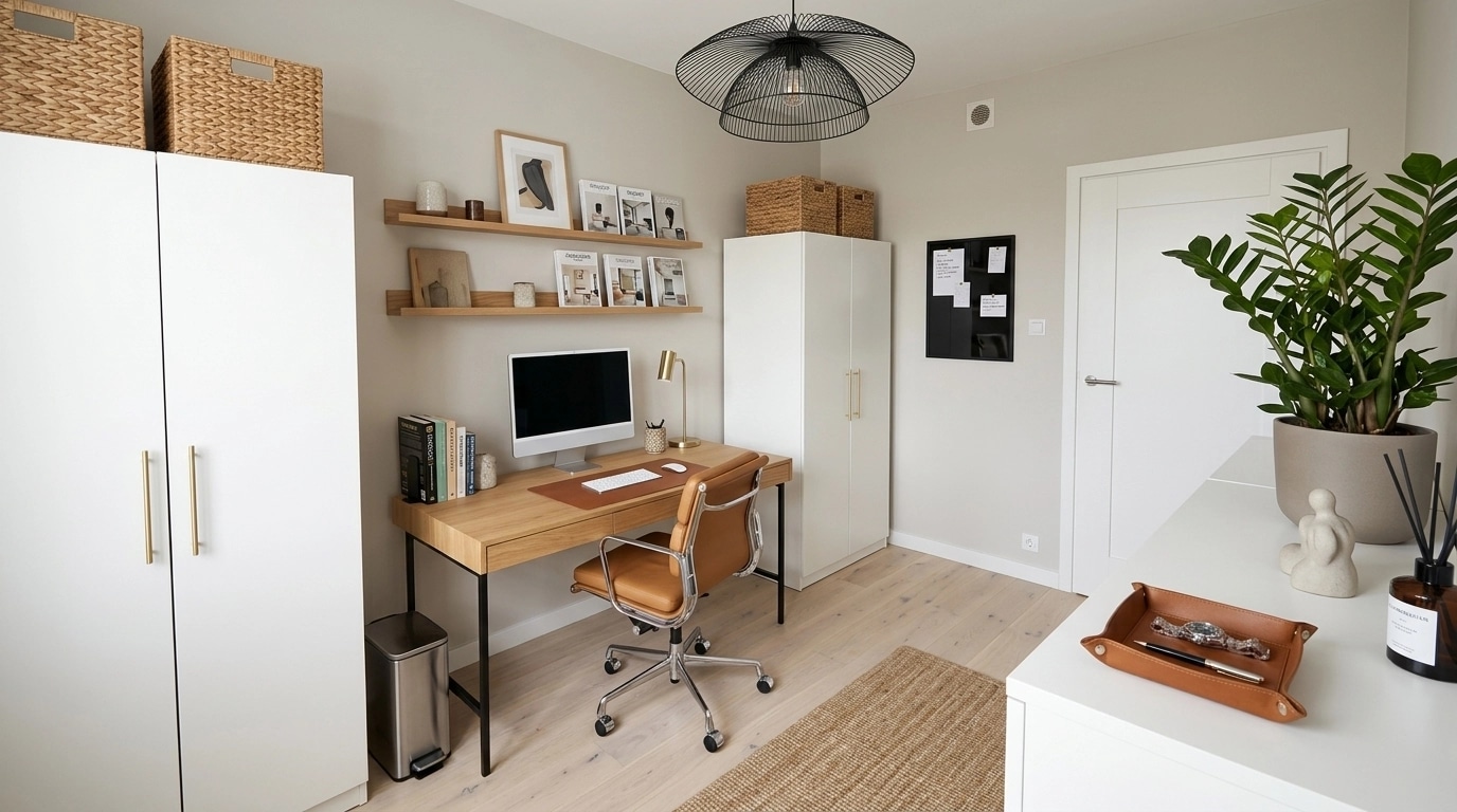 Office interior in Scandinavian style — photo by GenRoom AI