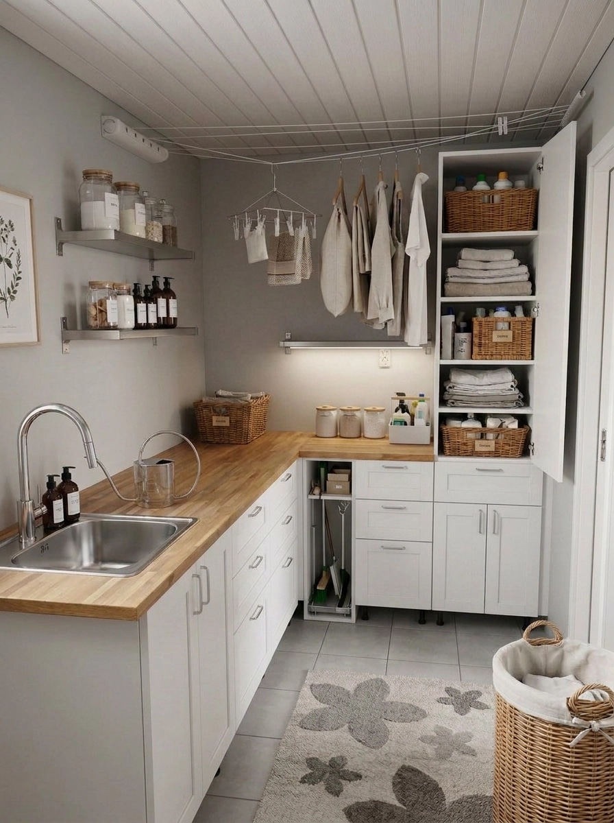 Interior design in Scandinavian style — laundry by GenRoom AI