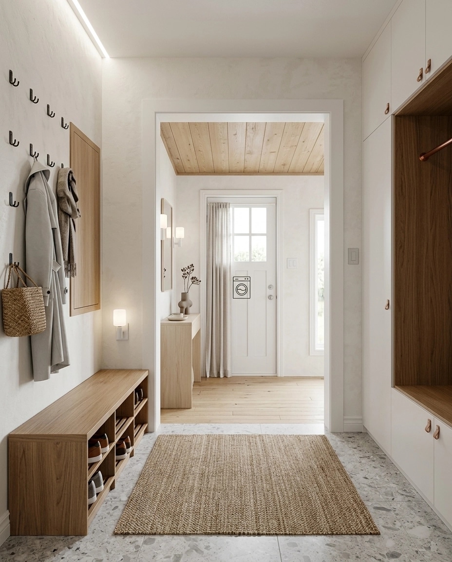 Hallway interior in Scandinavian style — photo by GenRoom AI