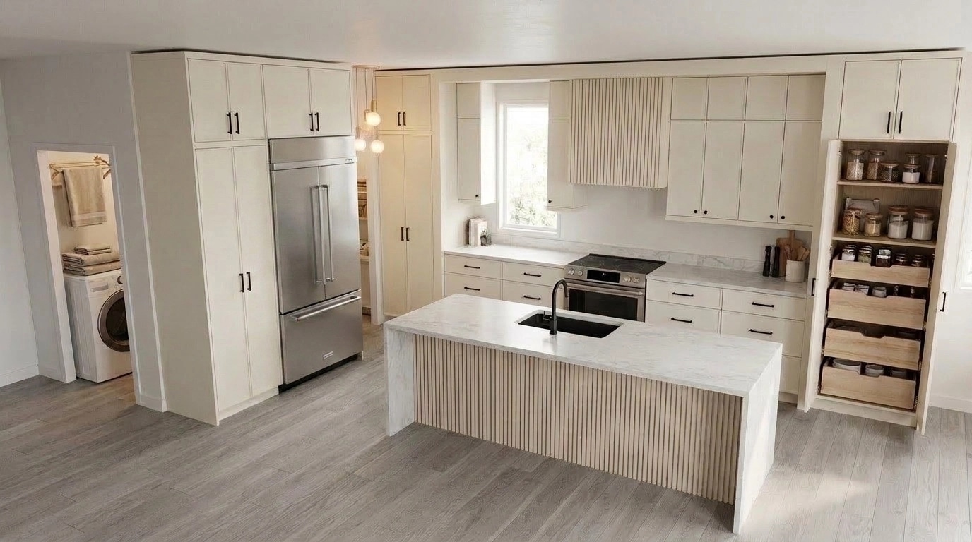 Kitchen interior in Scandinavian style — photo by GenRoom AI