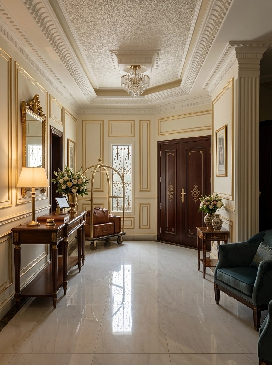 Interior design in Neoclassic style — lobby by GenRoom AI