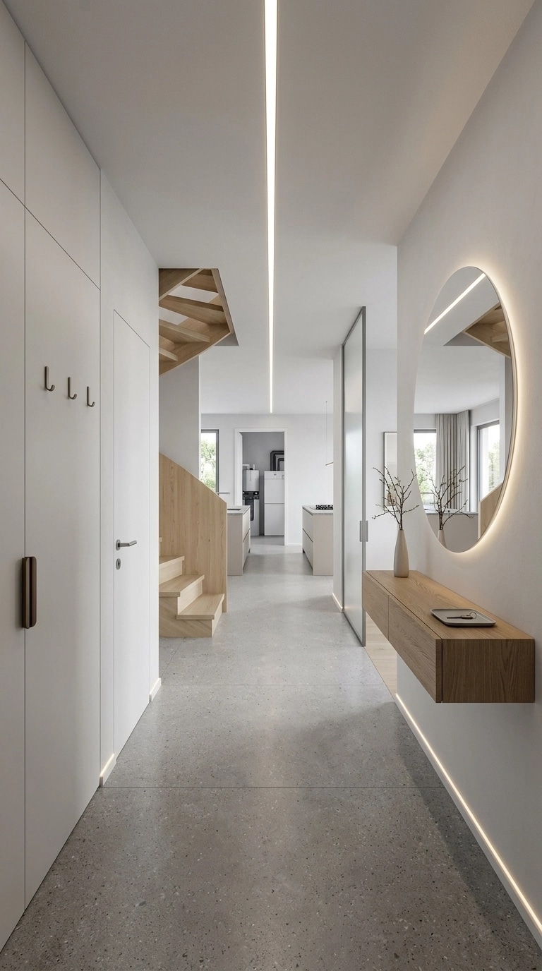 Hallway interior in Minimalism style — photo by GenRoom AI