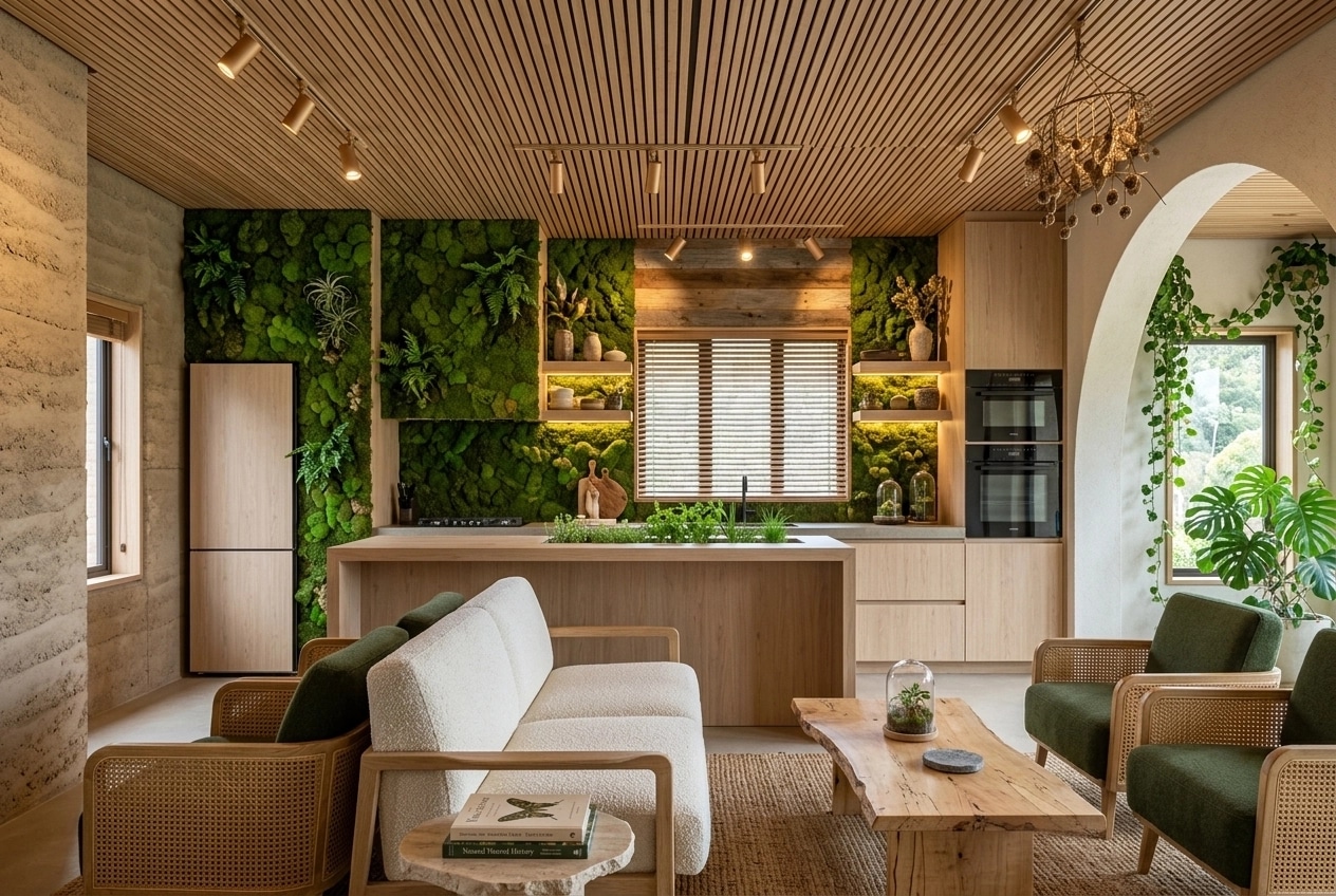 Interior design in Biophilic style — Living Room by GenRoom AI