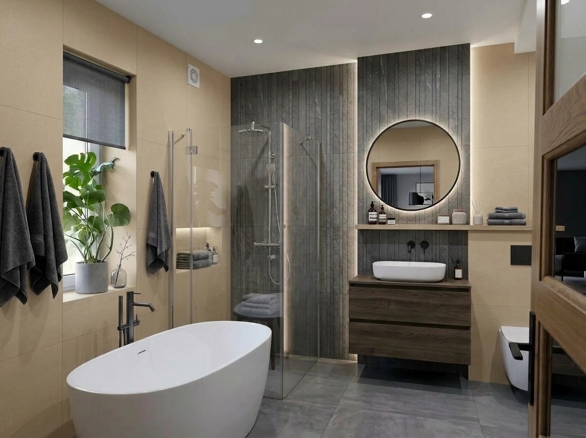 Contemporary Bathroom design — interior photo by GenRoom AI