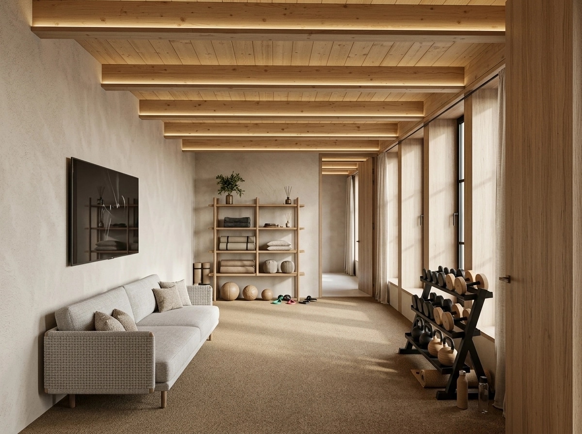 Interior design in Japandi style — fitness by GenRoom AI