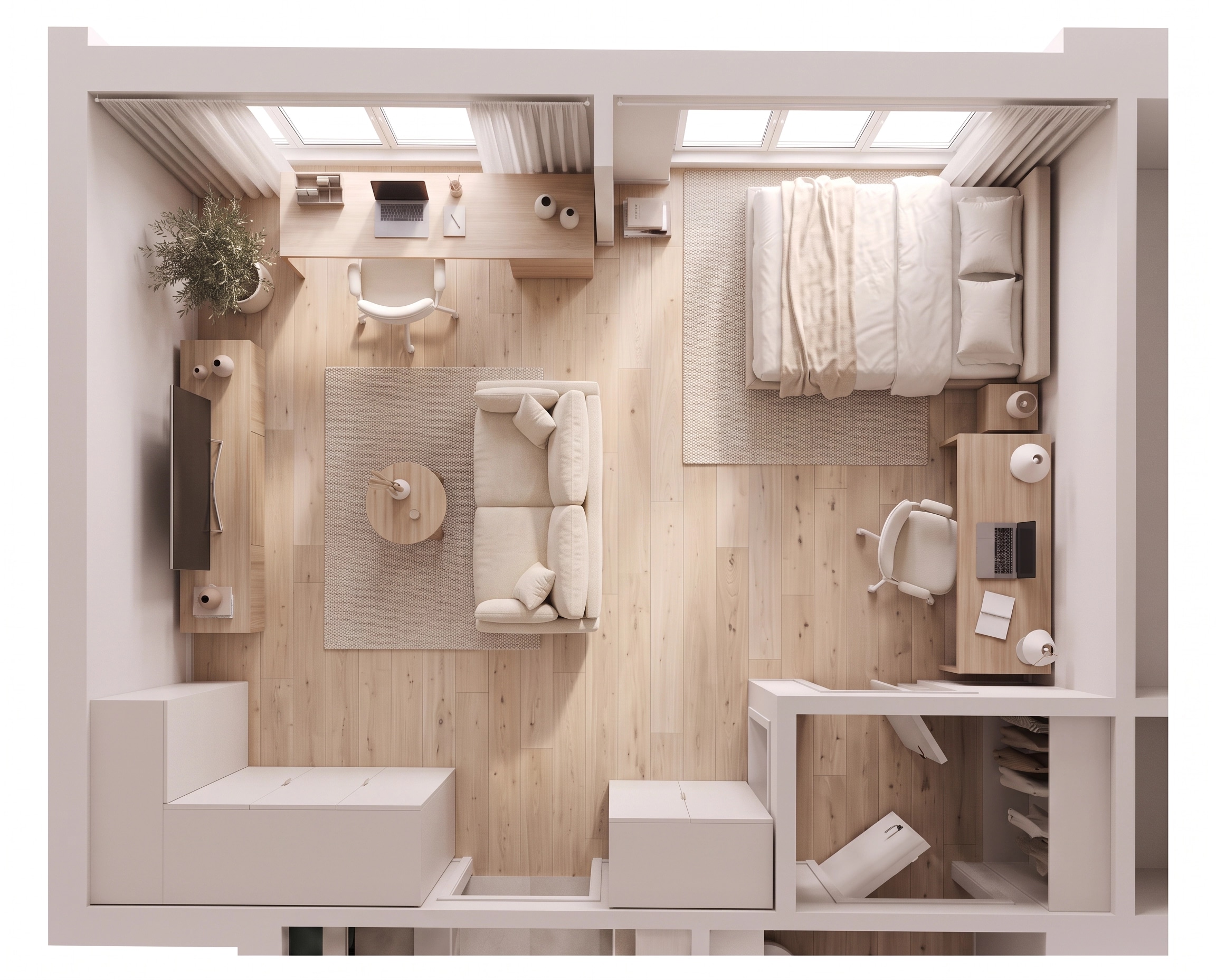 Interior design in Minimalism style — Living Room by GenRoom AI