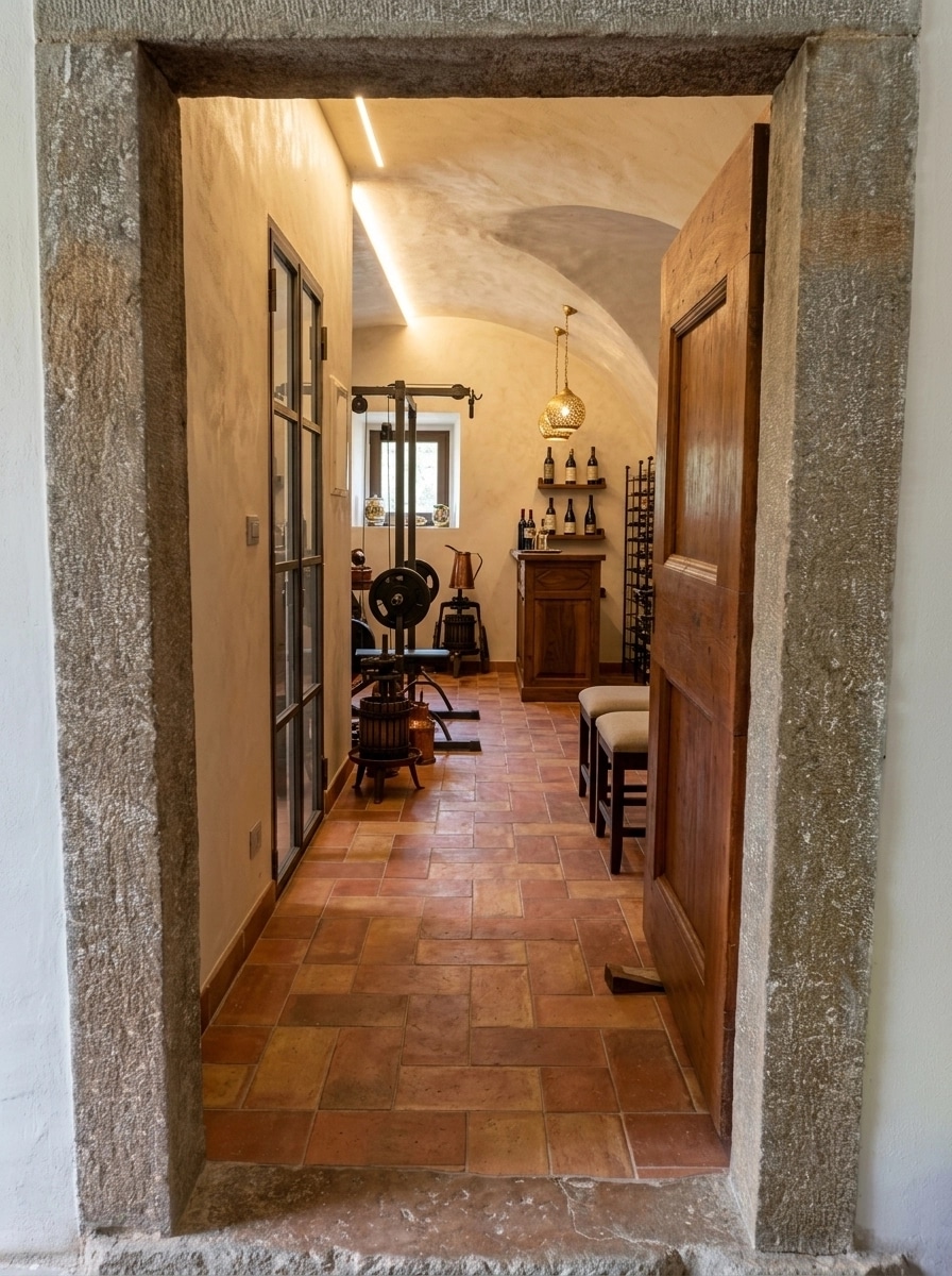 Interior design in Mediterranean style — basement by GenRoom AI