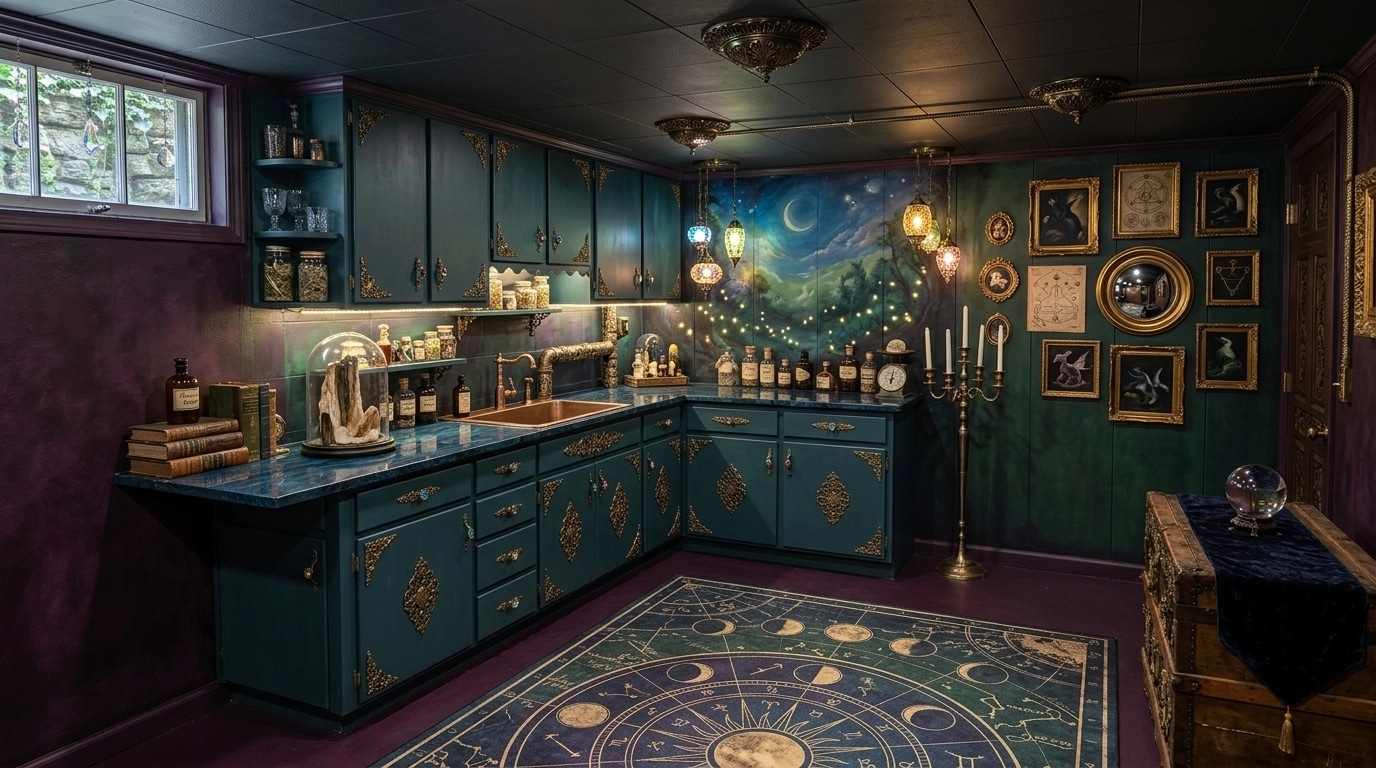 Interior design in Maximalist style — basement by GenRoom AI
