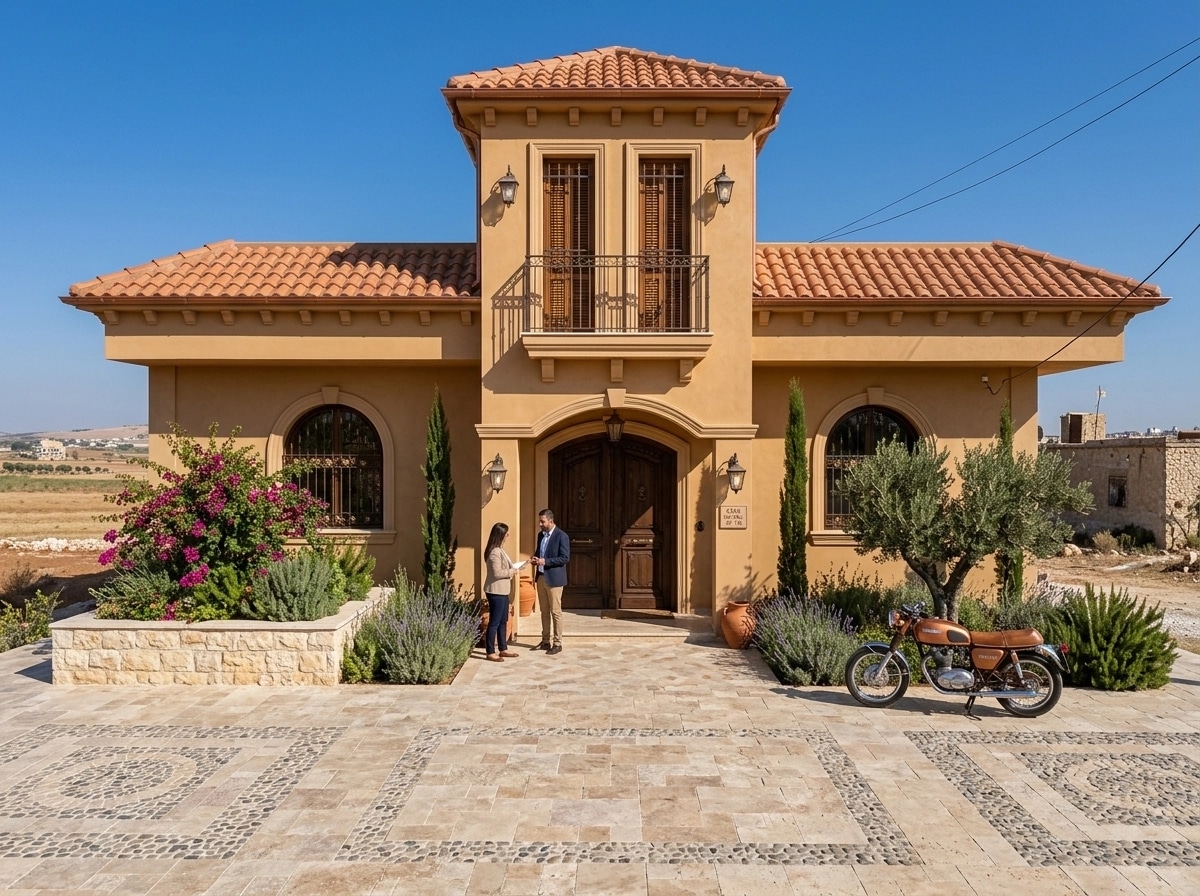 Facade design in Mediterranean Facade style — photo by GenRoom AI