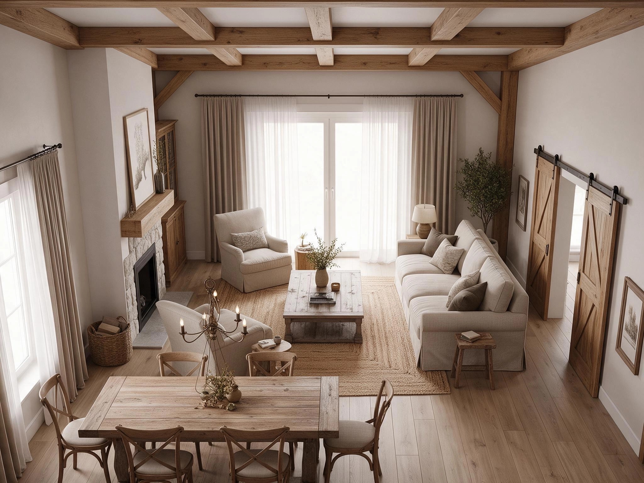 Modern Farmhouse Living Room design — interior photo by GenRoom AI
