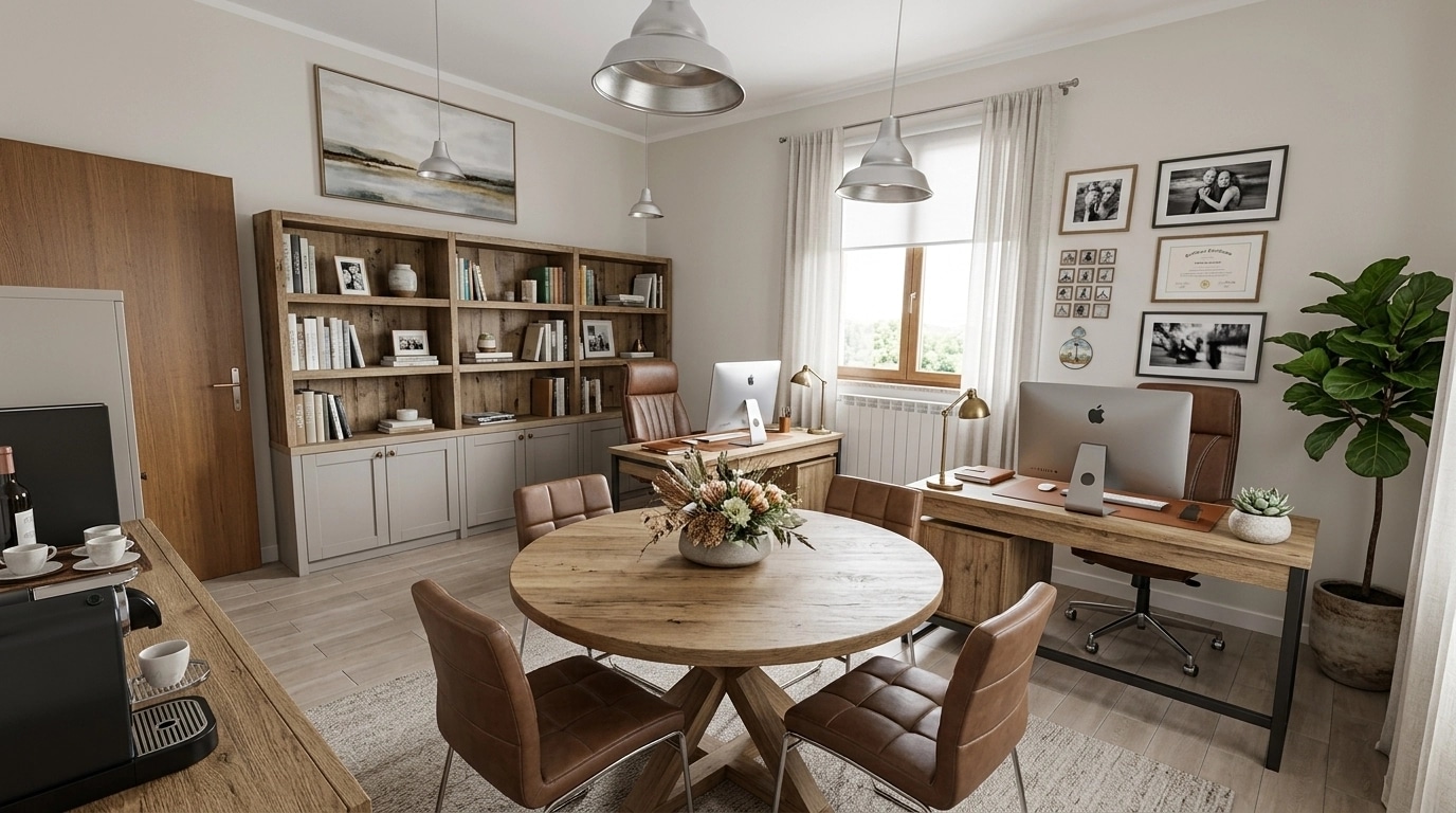 Interior design in Modern Farmhouse style — office_space by GenRoom AI