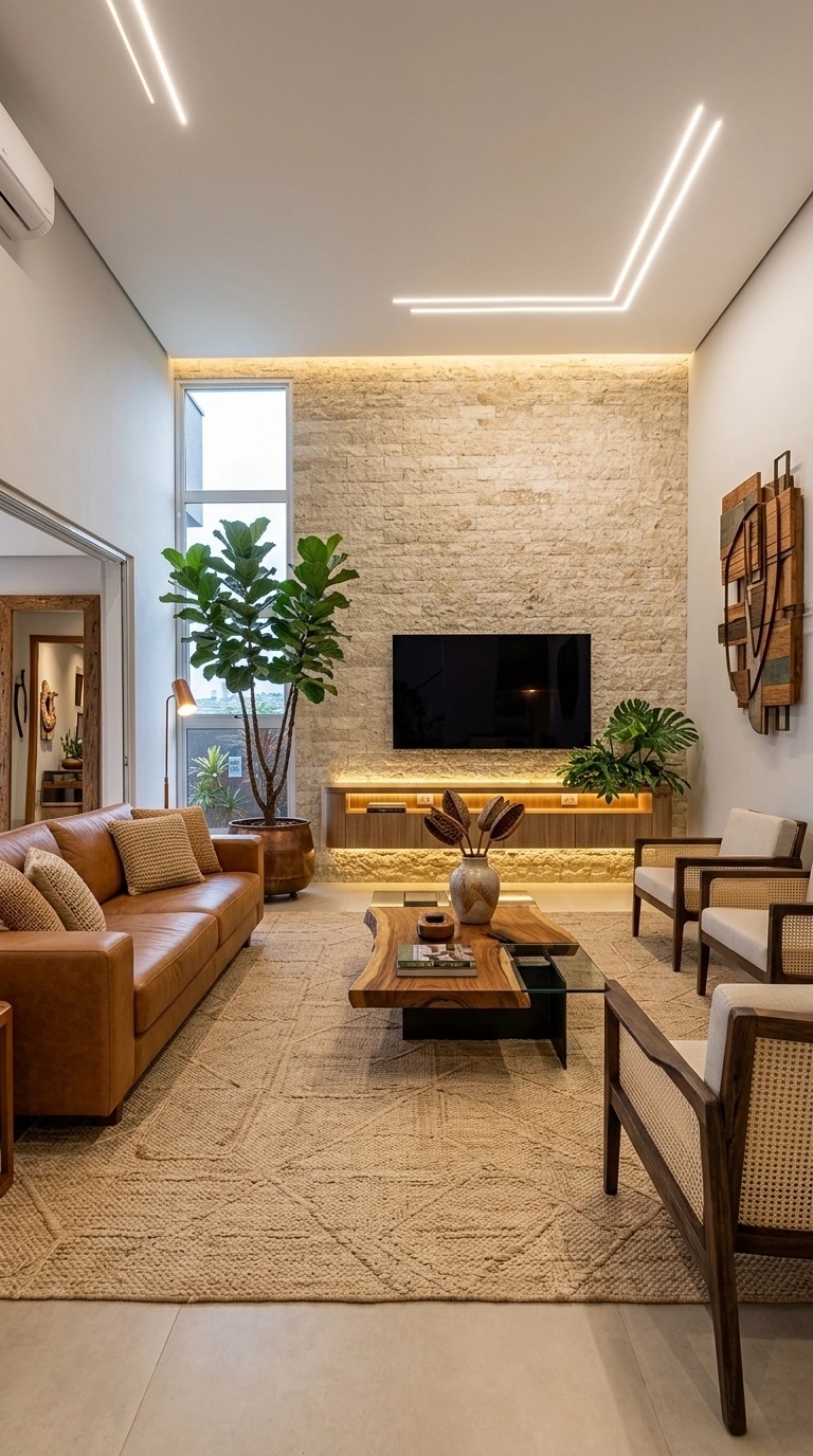 Rustic Living Room design — interior photo by GenRoom AI