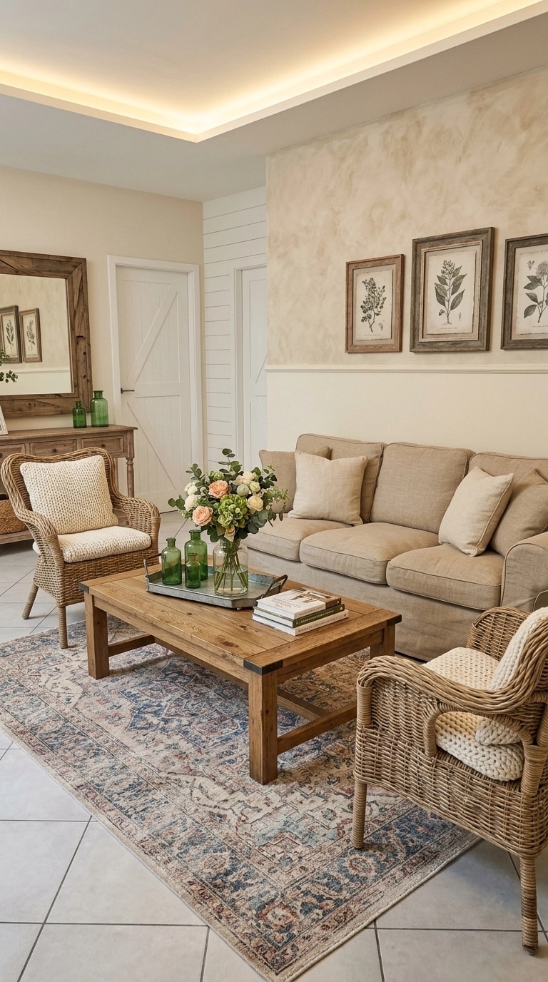 Modern Farmhouse Living Room design — interior photo by GenRoom AI