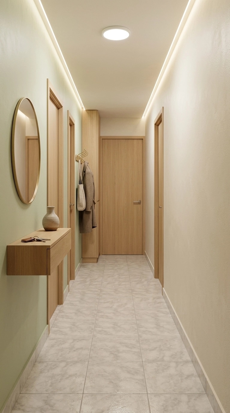 Hallway interior in Minimalism style — photo by GenRoom AI