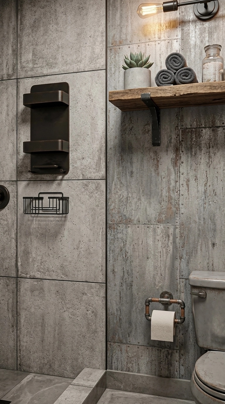 Interior design in Loft / Industrial style — Bathroom by GenRoom AI