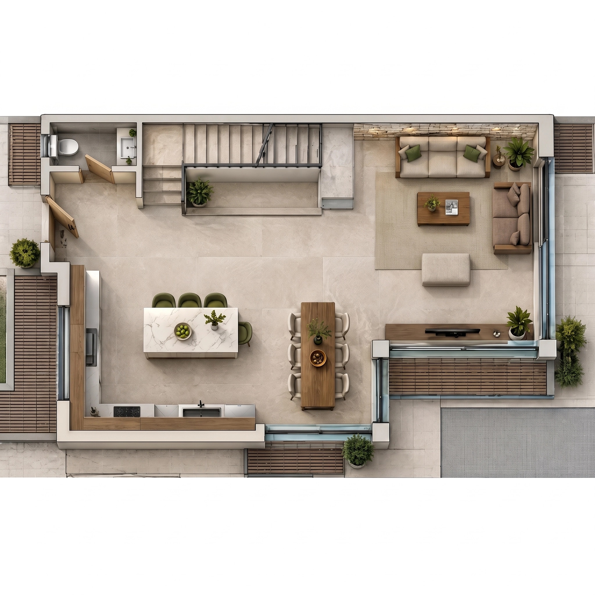 Interior design in Contemporary style — Living Room by GenRoom AI