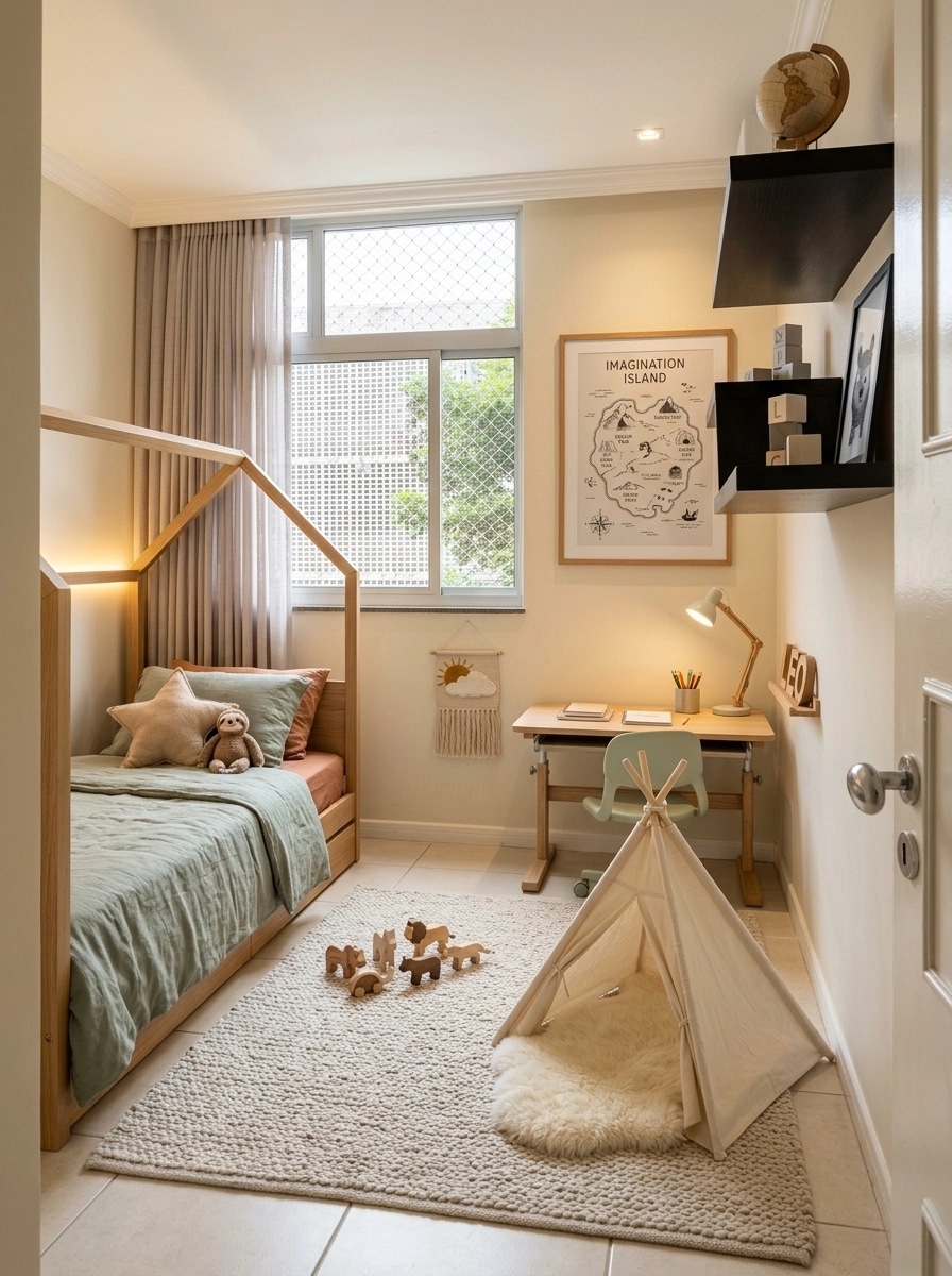 Minimalism Quarto Infantil design — interior photo by GenRoom AI