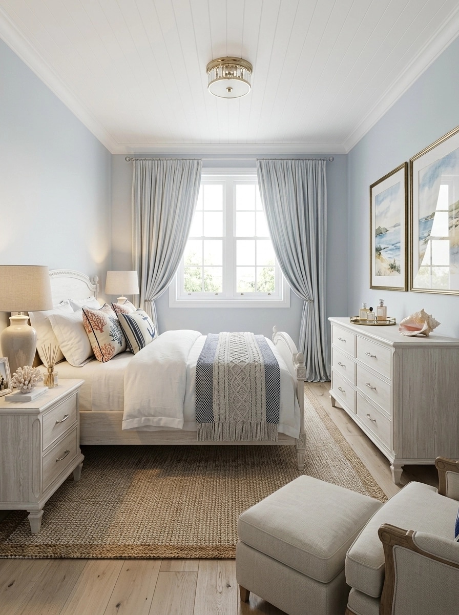 Interior design in Coastal / Hamptons style — Bedroom by GenRoom AI
