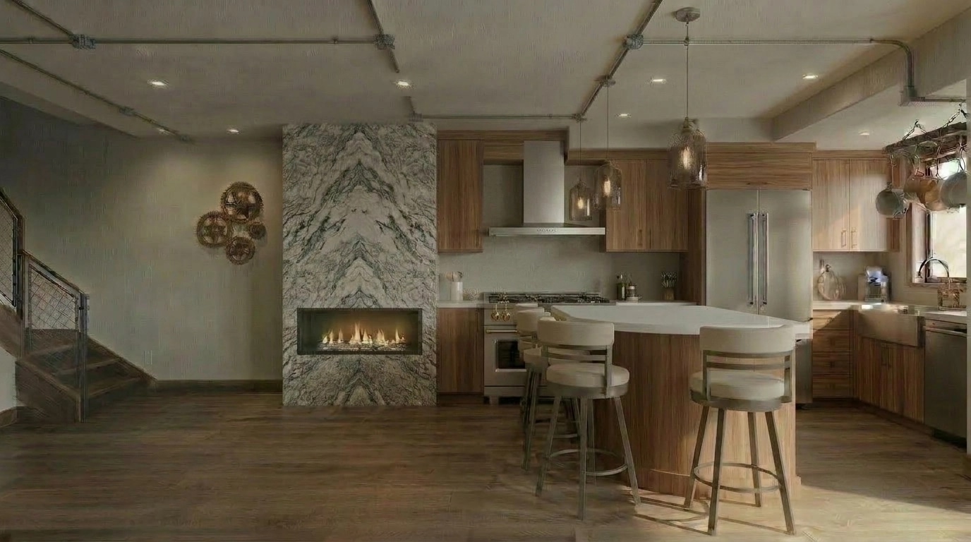 Kitchen interior in Loft / Industrial style — photo by GenRoom AI