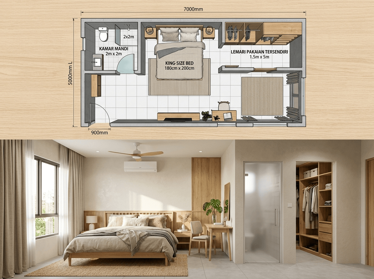 Scandinavian Bedroom design — interior photo by GenRoom AI