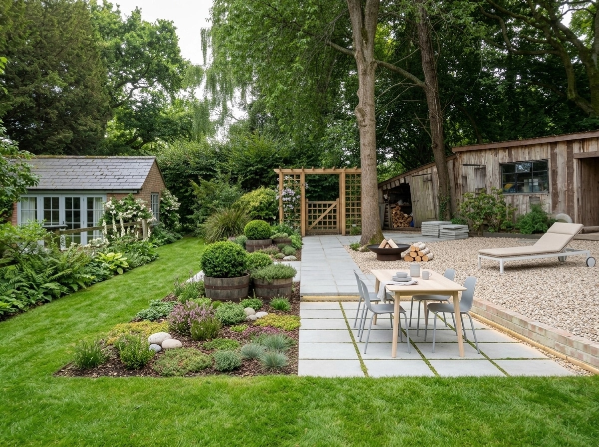 Landscape design in Scandinavian Garden style — Yard by GenRoom AI