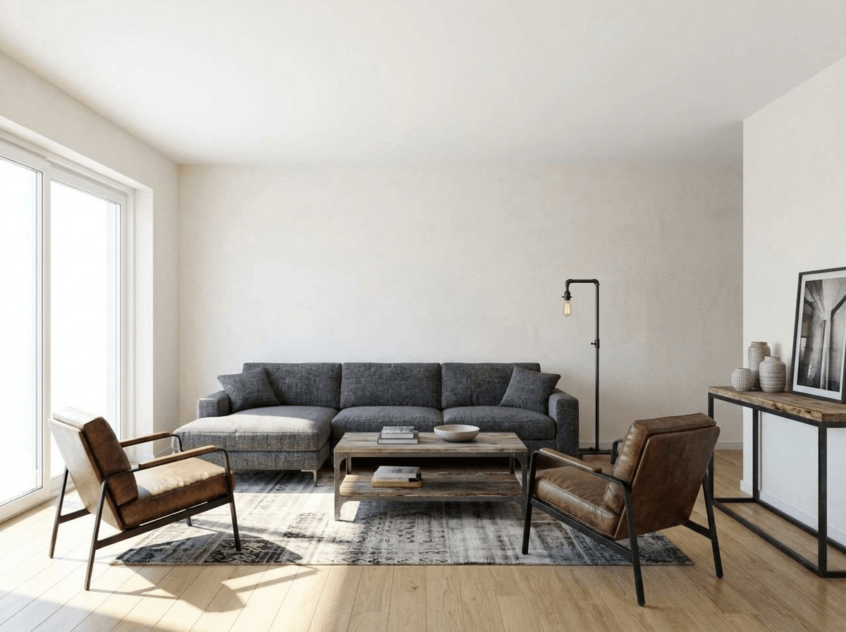 Interior design in Loft / Industrial style — Living Room by GenRoom AI