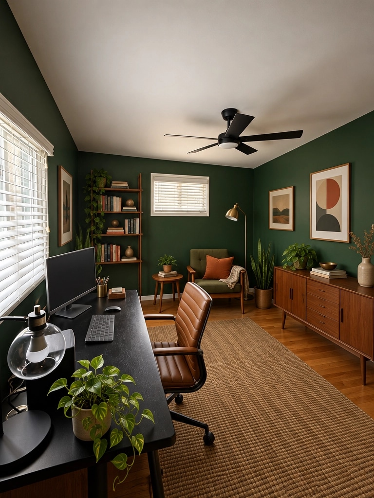 Interior design in Mid-Century Modern style — home_office by GenRoom AI